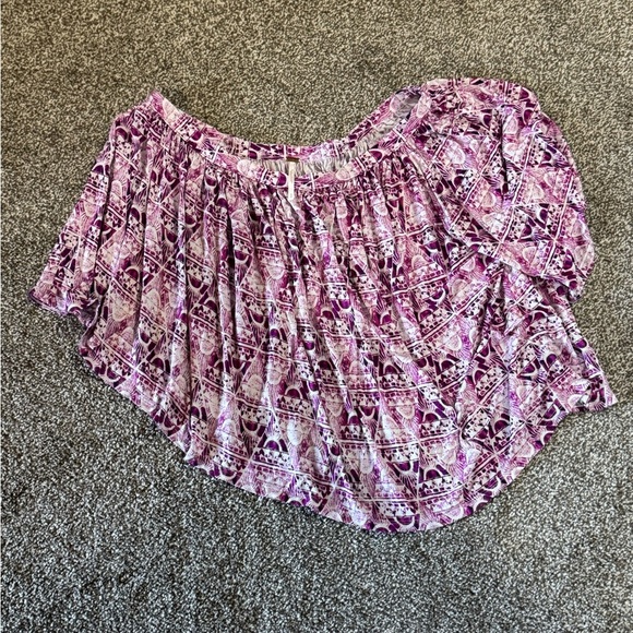 Free People Ocean Avenue Pink One Shoulder Top – Abstract Print – Size Small - Picture 2 of 4